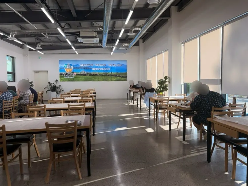 Table layout with generous spacing