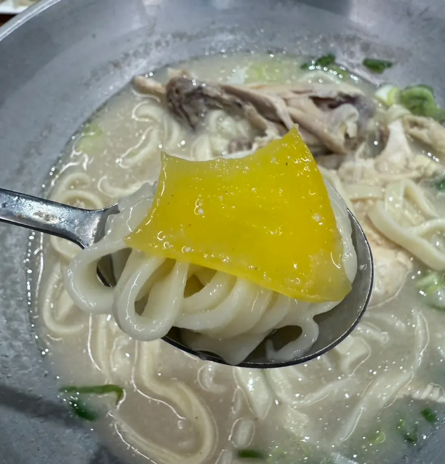 面条Q弹柔软的鸡肉刀削面