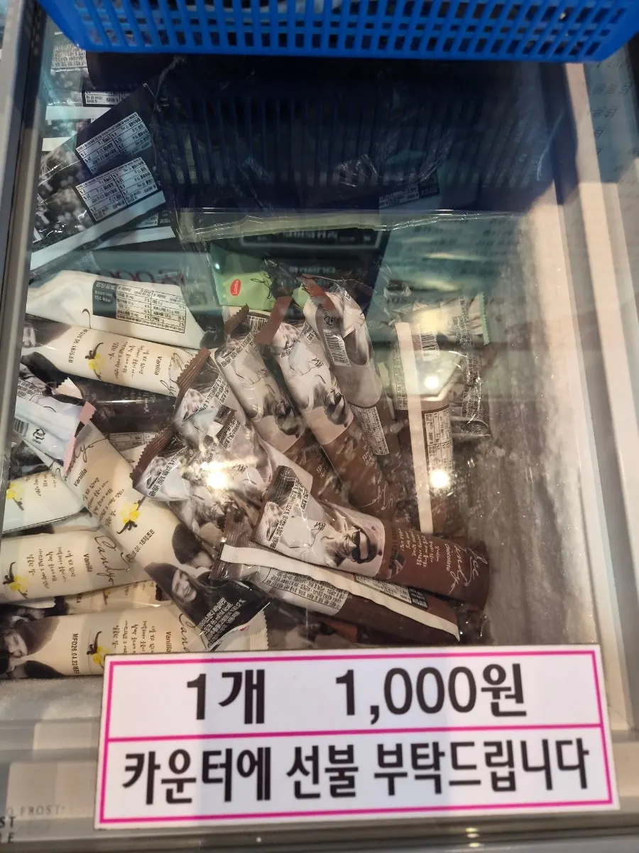 다양한 아이스크림 진열 모습