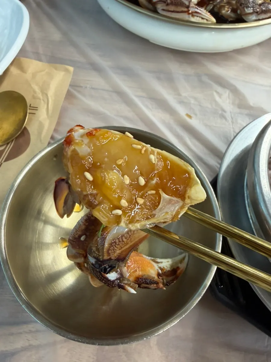 Spicy yellow crab jang and soy crab jang