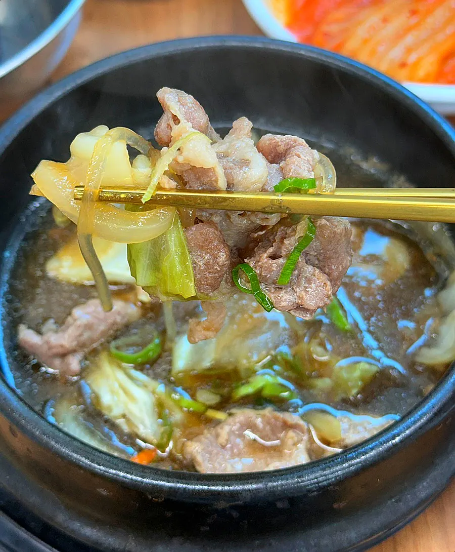 A bowl of hotpot bulgogi, kid-friendly