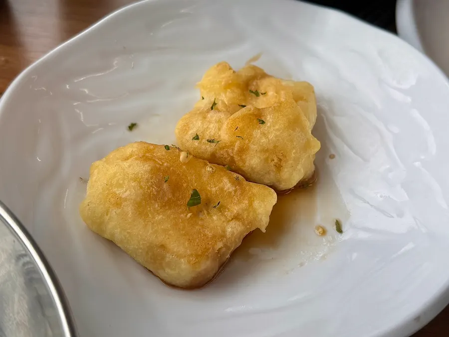 Kimchi pancake and fried tofu side dishes