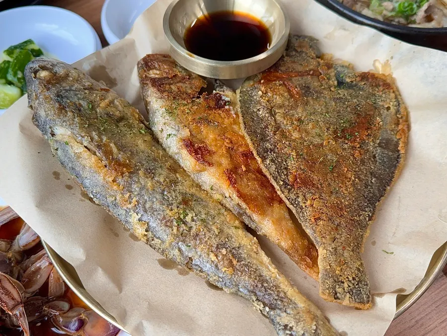 Soy-marinated crab made with Jeju yellow crab at Deodo Gejang