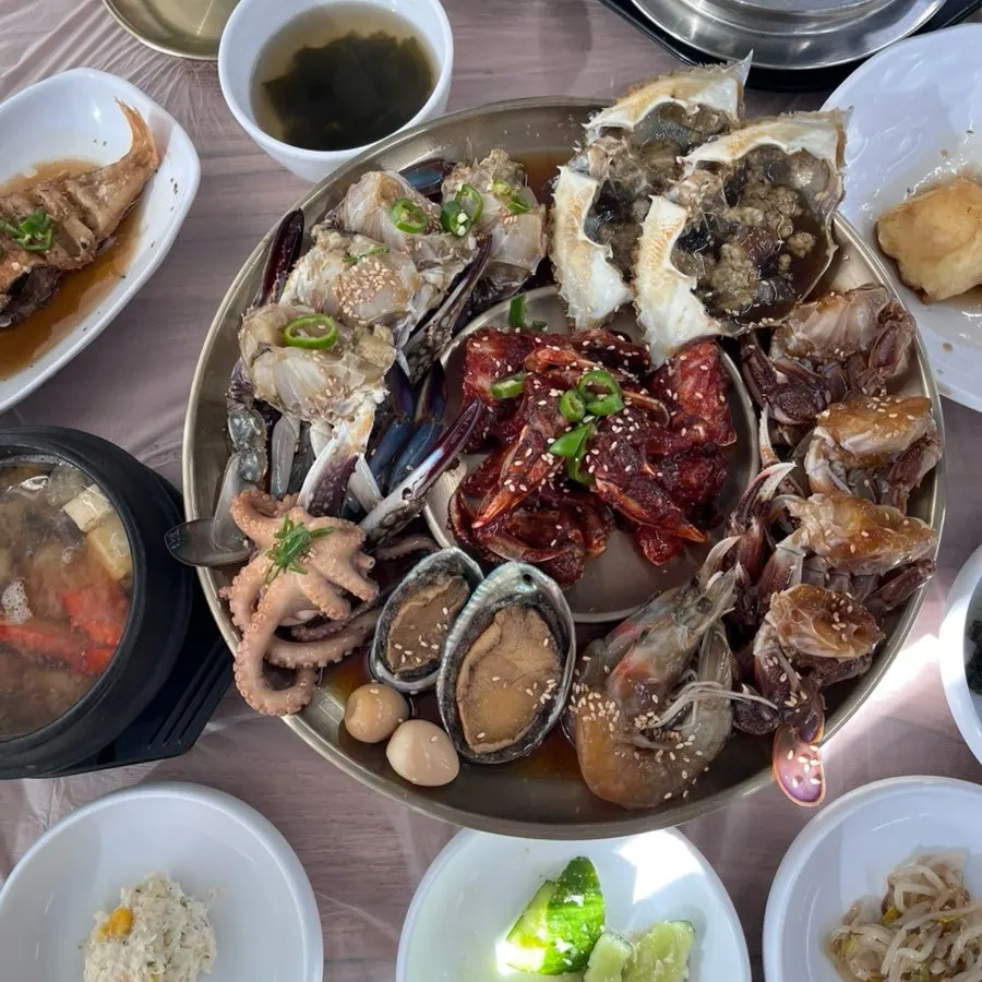 Assorted jang served in a brass bowl