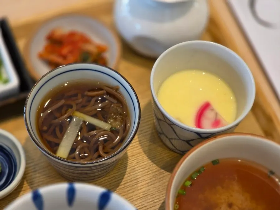 Bowl filled with glossy eel