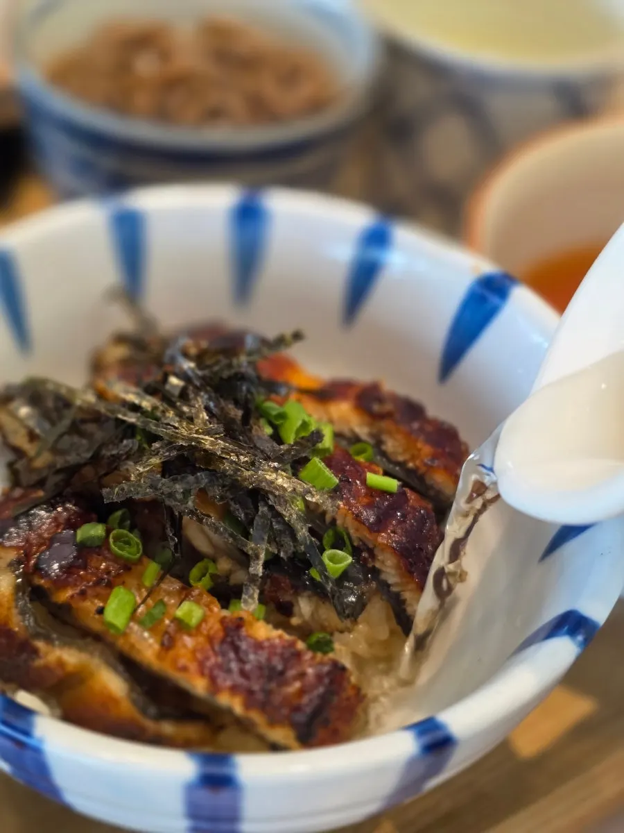 Eel rice bowl with ocha broth poured over it