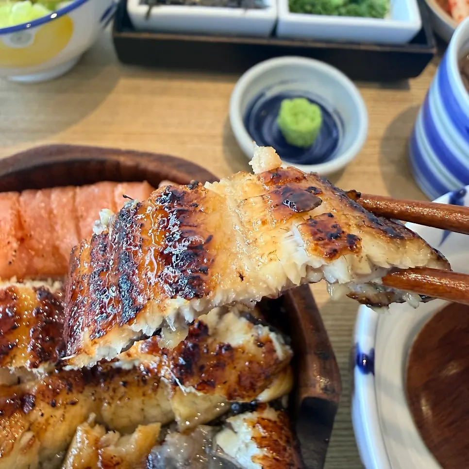 Rice bowl topped with charcoal-grilled eel