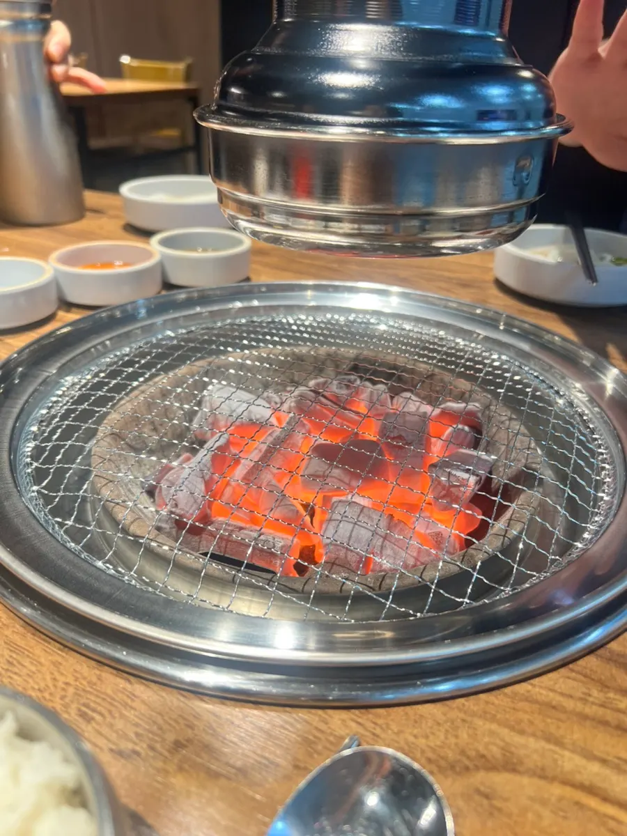 A spread of half-and-half beef, raw and marinated