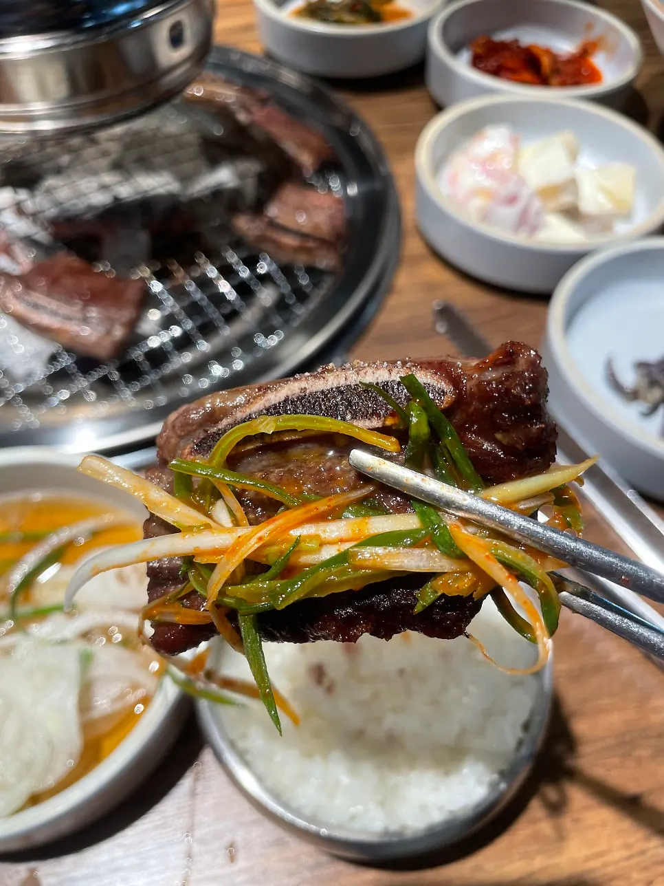 버섯 와사비를 곁들인 LA갈비