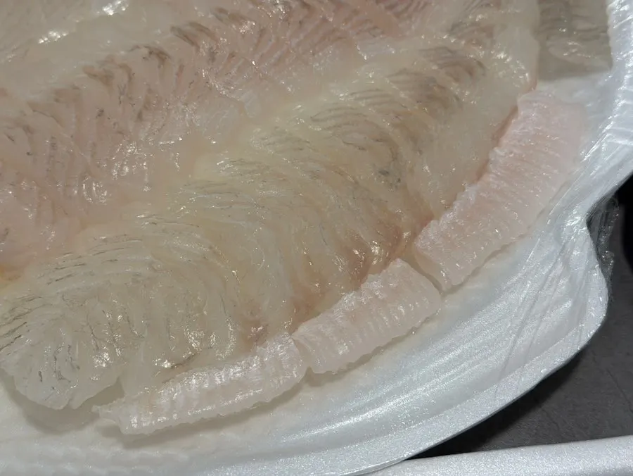 Halibut sashimi from the special set