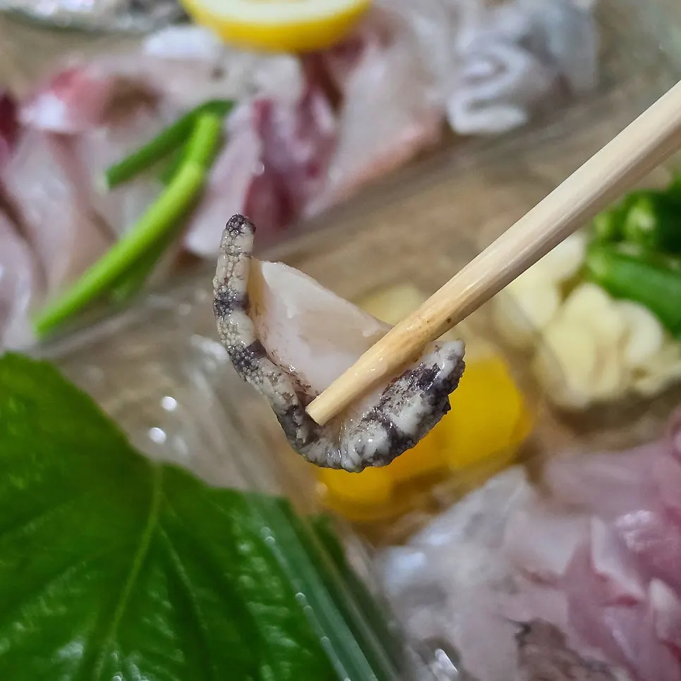 Crunchy-textured abalone sashimi