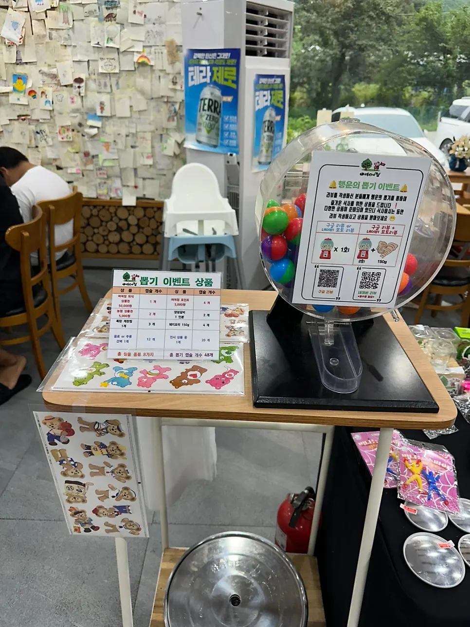 Display of prizes for Yeoyejeong's lucky draw event