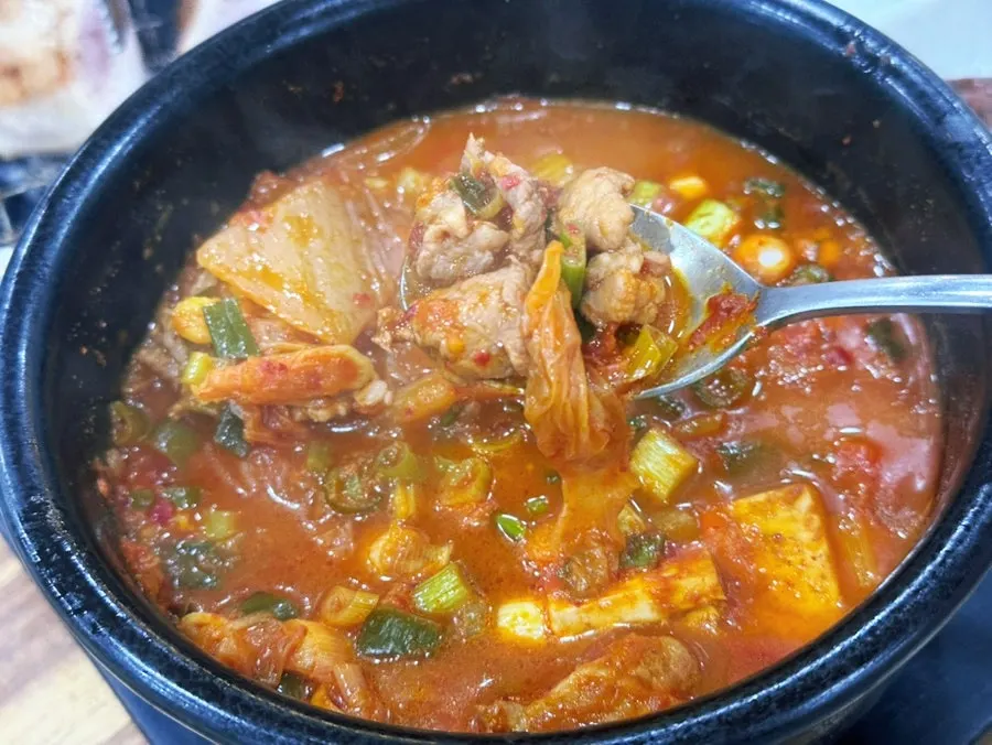 Meal with the additional pork belly order