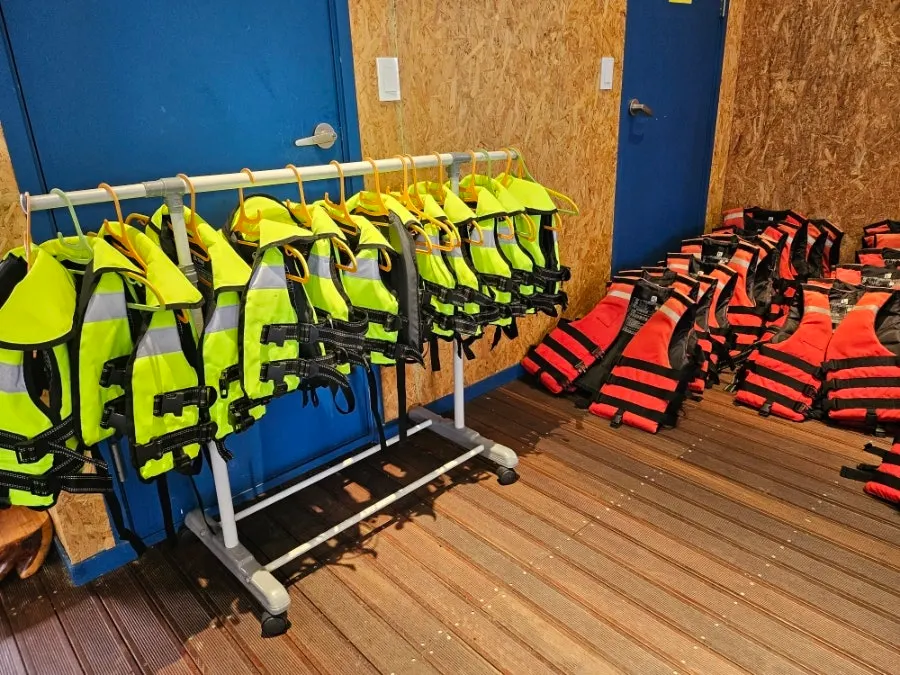 Life jackets before the electric boat experience