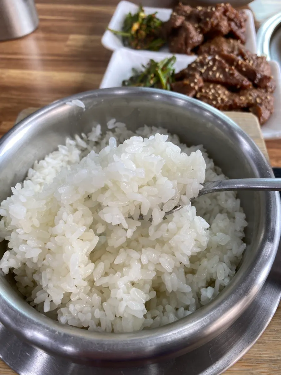 Doenjang jjigae served alongside the meat pot rice