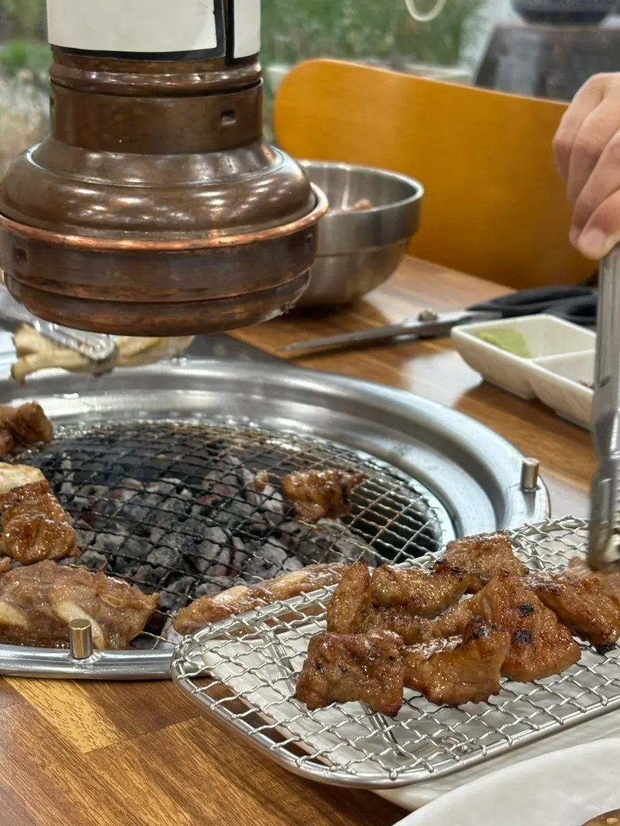 Close-up of golden-brown grilled marinated ribs