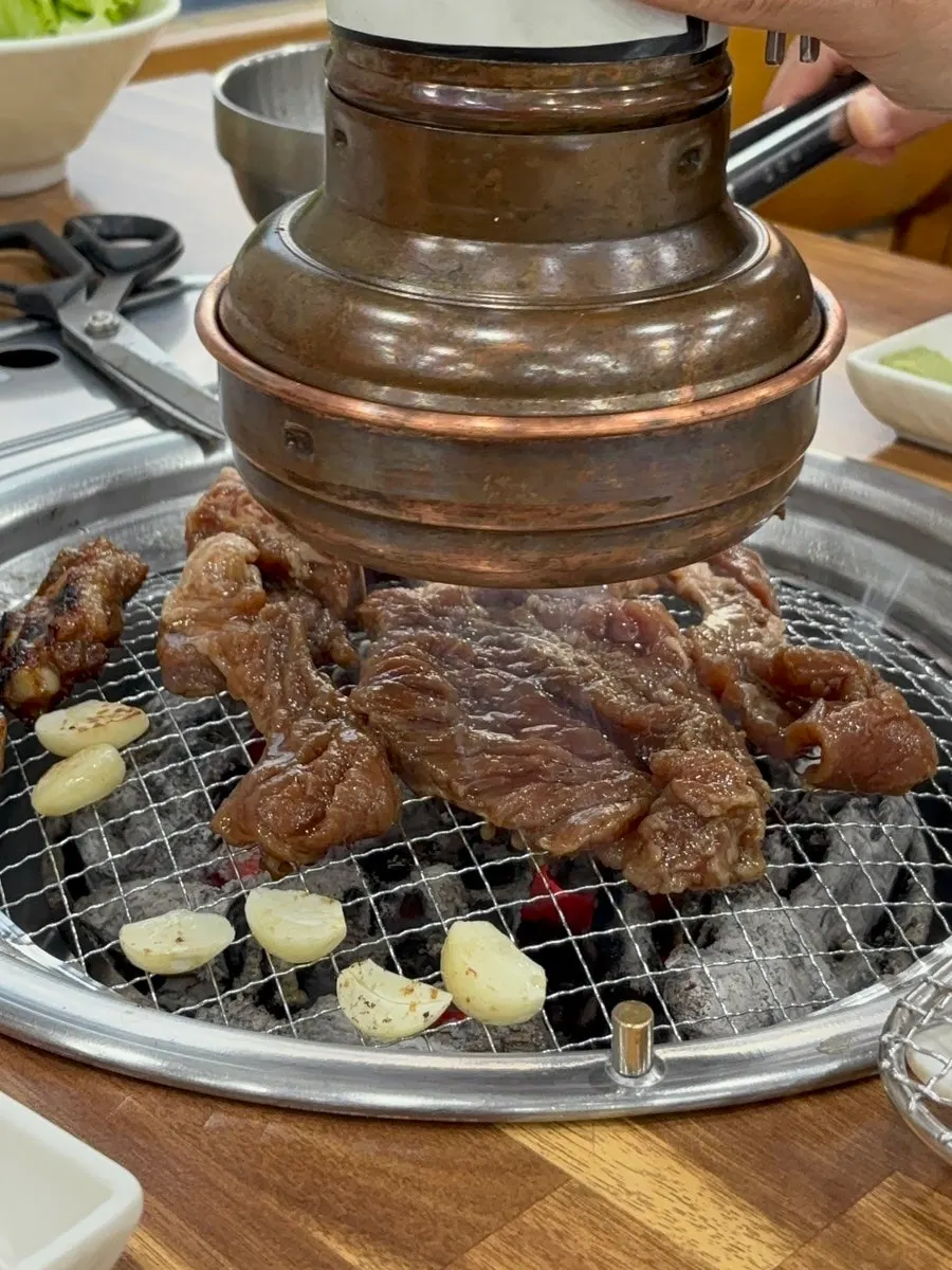 Grill nearly empty after finishing the marinated ribs