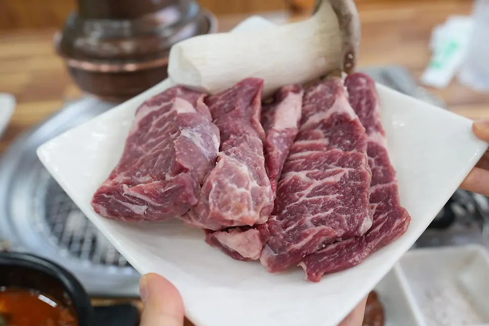 마블링이 촘촘한 살치살 생고기