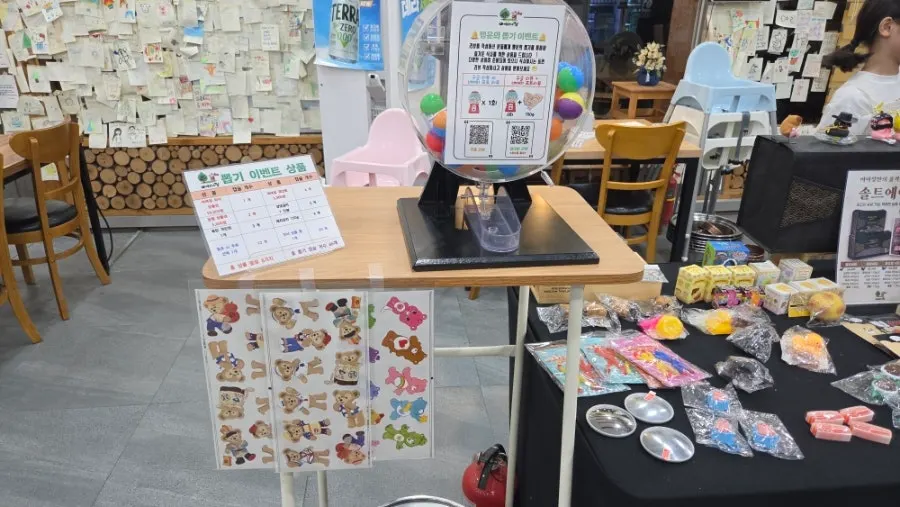 Capsule toy machine used for the lucky draw event for reviewers