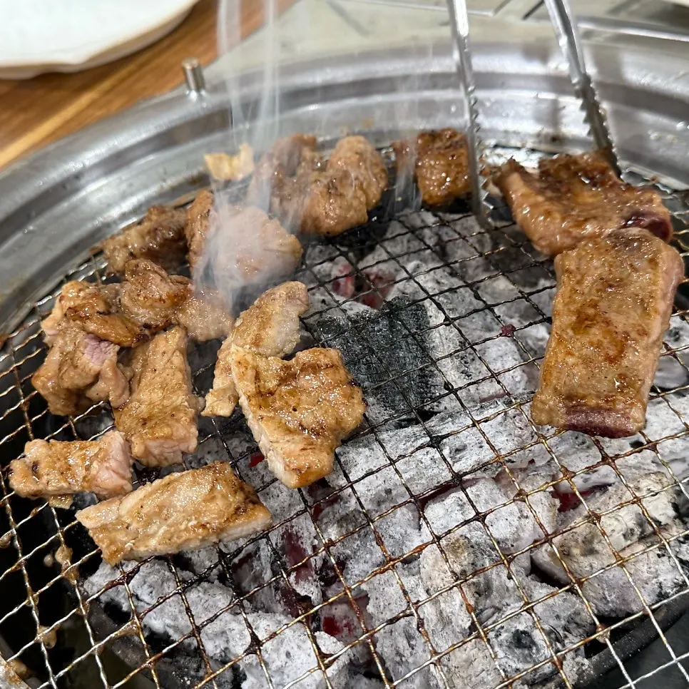 Meat still attached to the rib bone