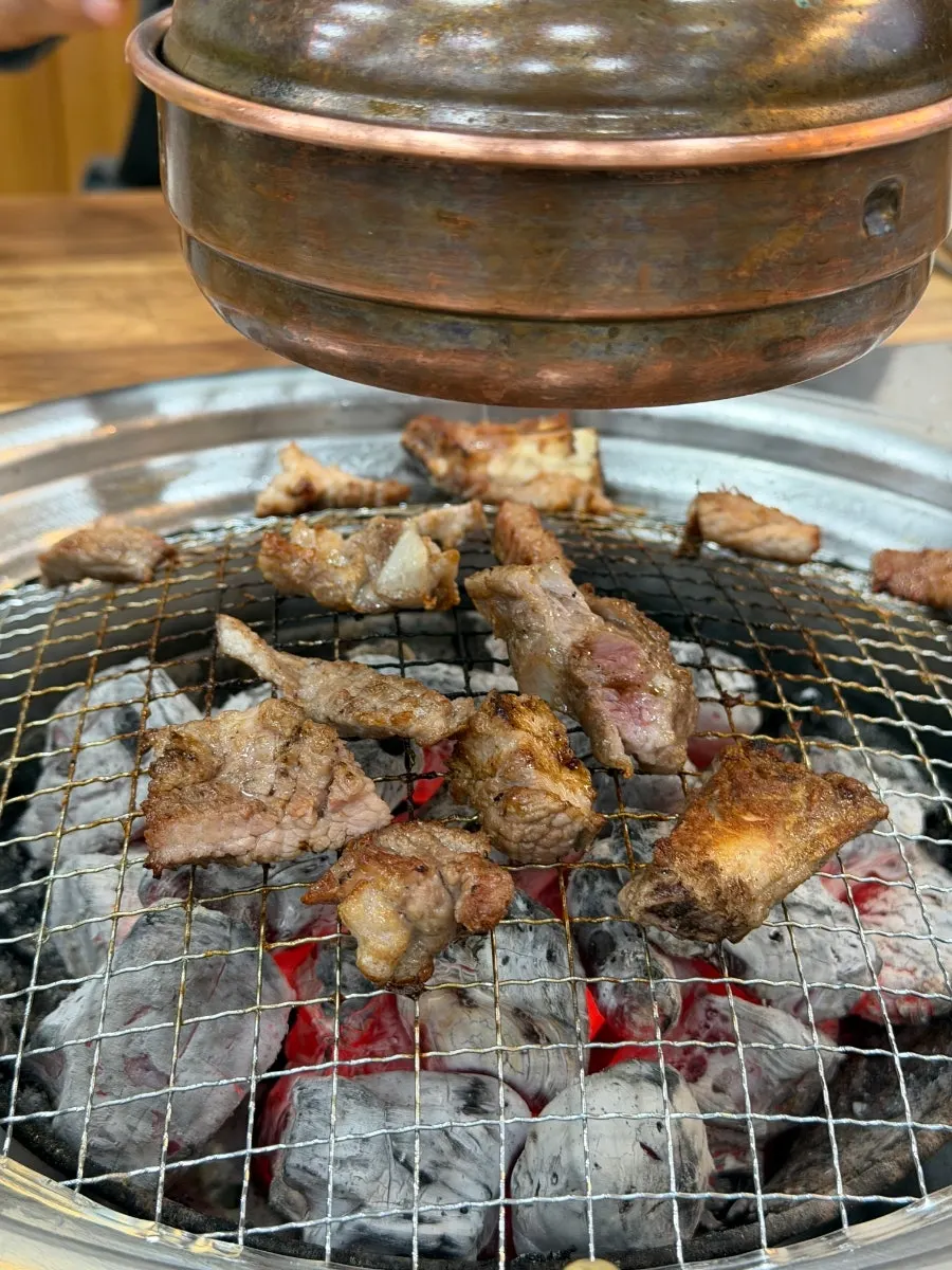 Fresh ribs browned nicely on the grill