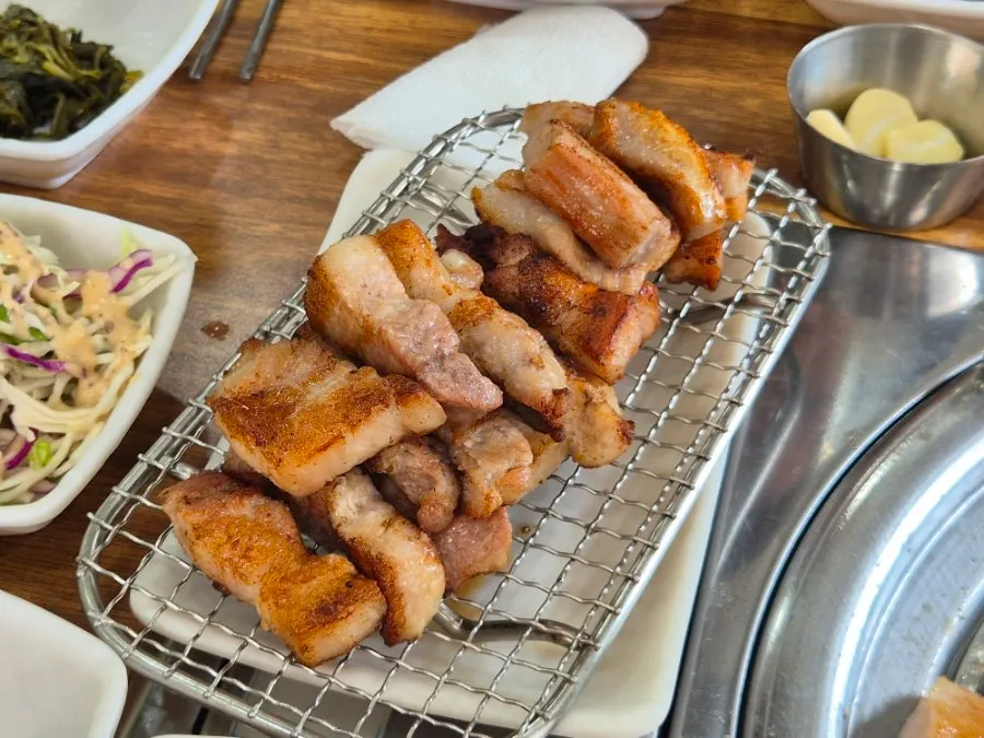 Grill loaded with meat