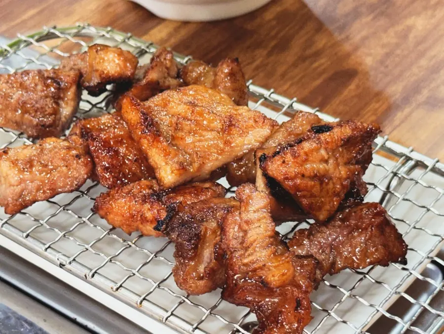 Golden-browned marinated galbi