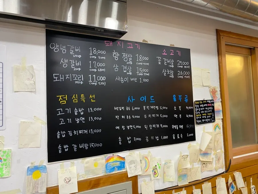Country-of-origin labeling board on the wall at Yeoyejeong