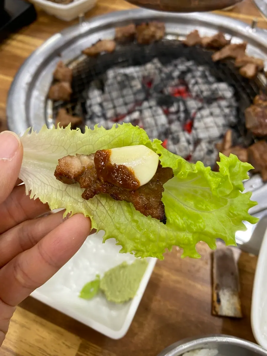 A single piece of grilled marinated rib