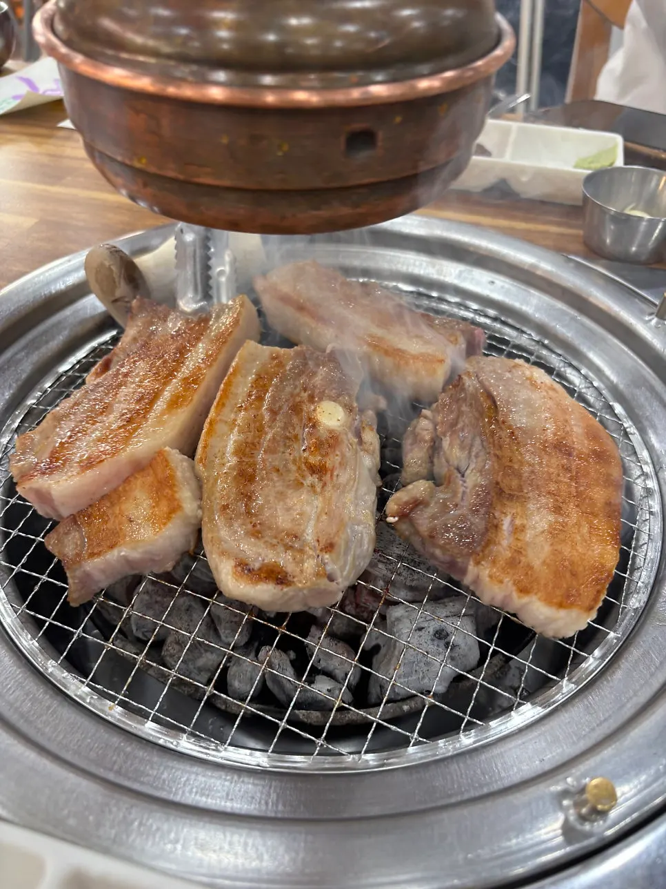 Table set with the kimchi jjigae