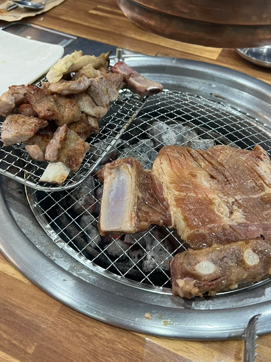 Marinated ribs cooked first