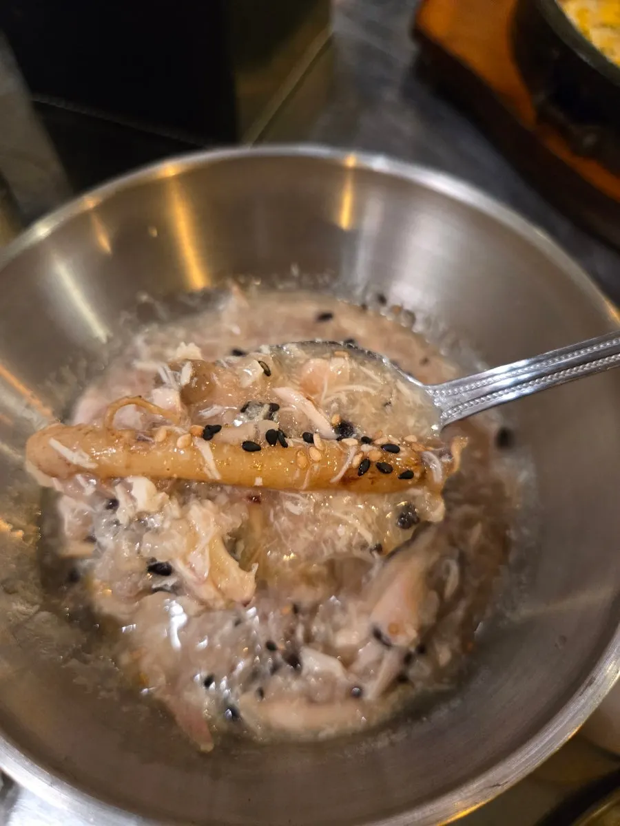 Complimentary chicken porridge with ginseng