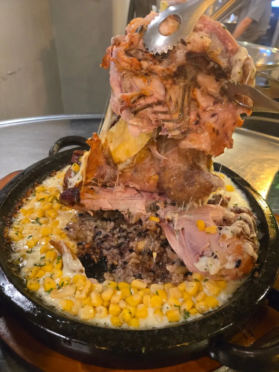 Corn cheese whole chicken topped generously with cheese