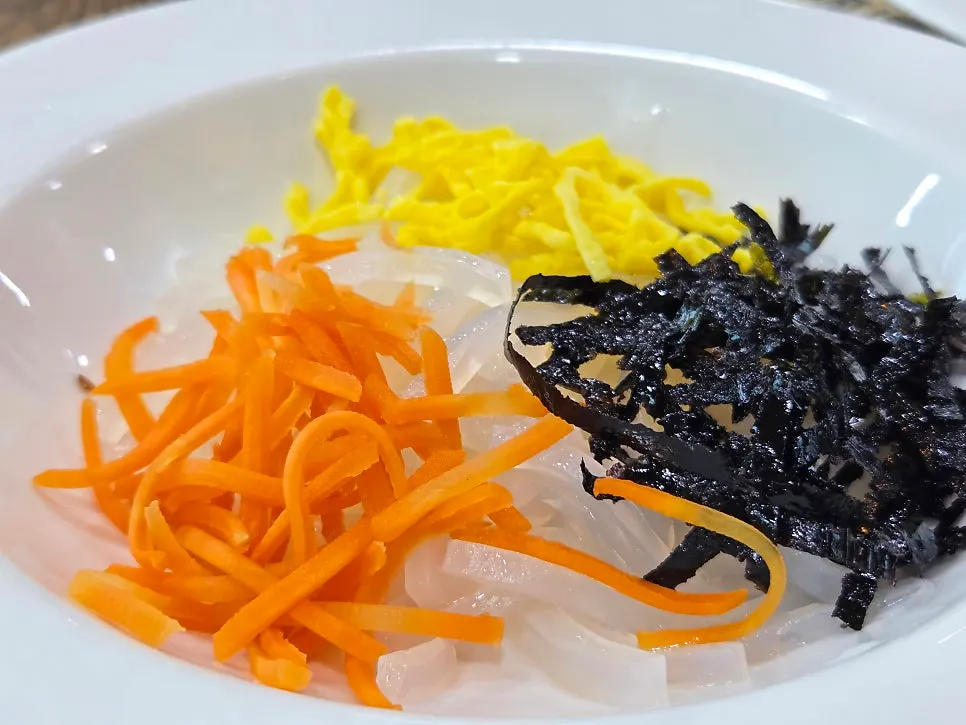 Japchae with springy glass noodles
