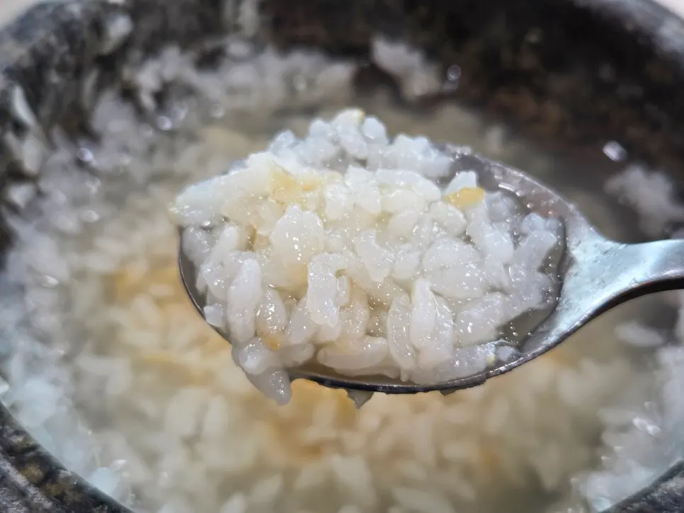 Warm scorched rice topped with namul side dishes