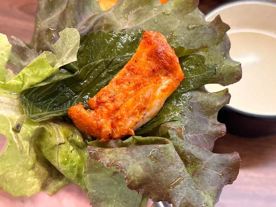다 익은 숯불닭갈비 불판