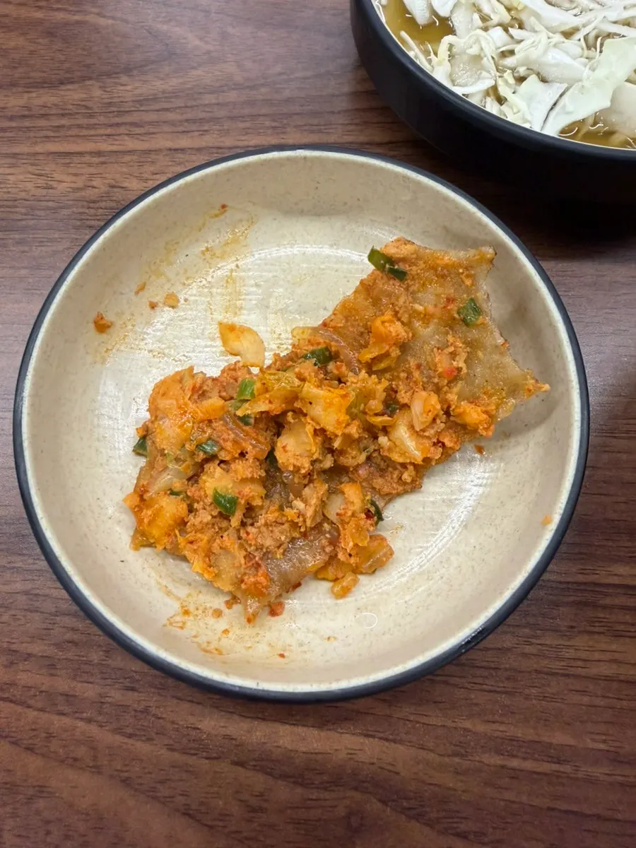 Freshly grilled crispy jeonbyeong pancake