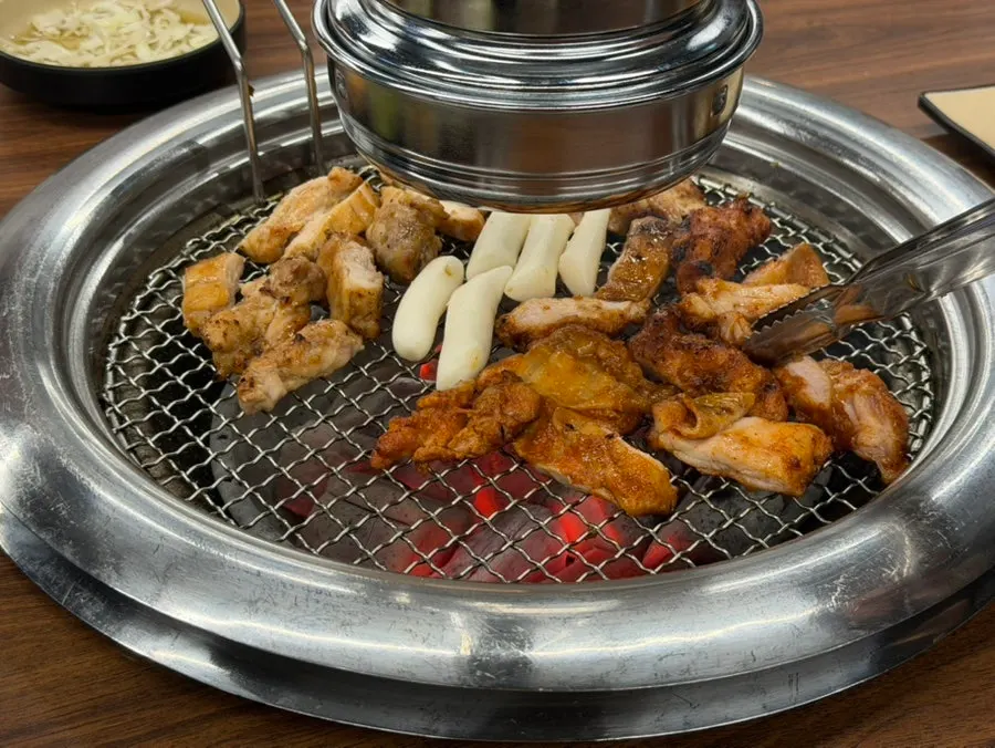 Cross-section of jeonbyeong stuffed with aged kimchi