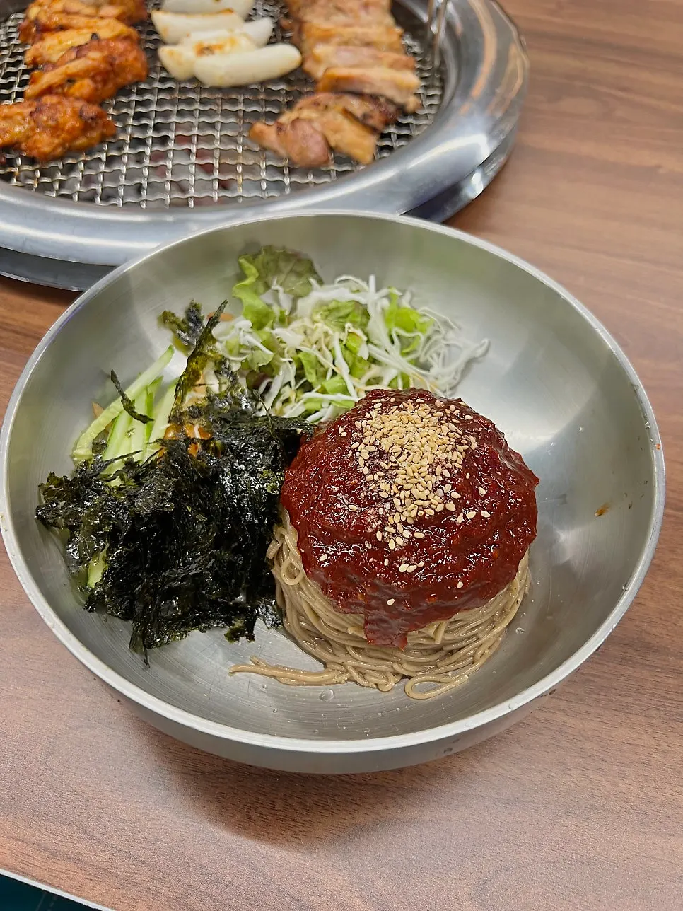 비빔막국수와 된장찌개