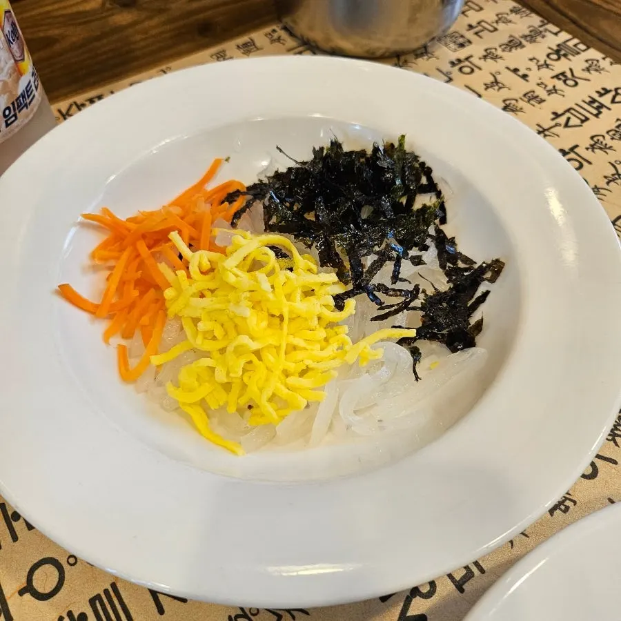A plate of warm japchae