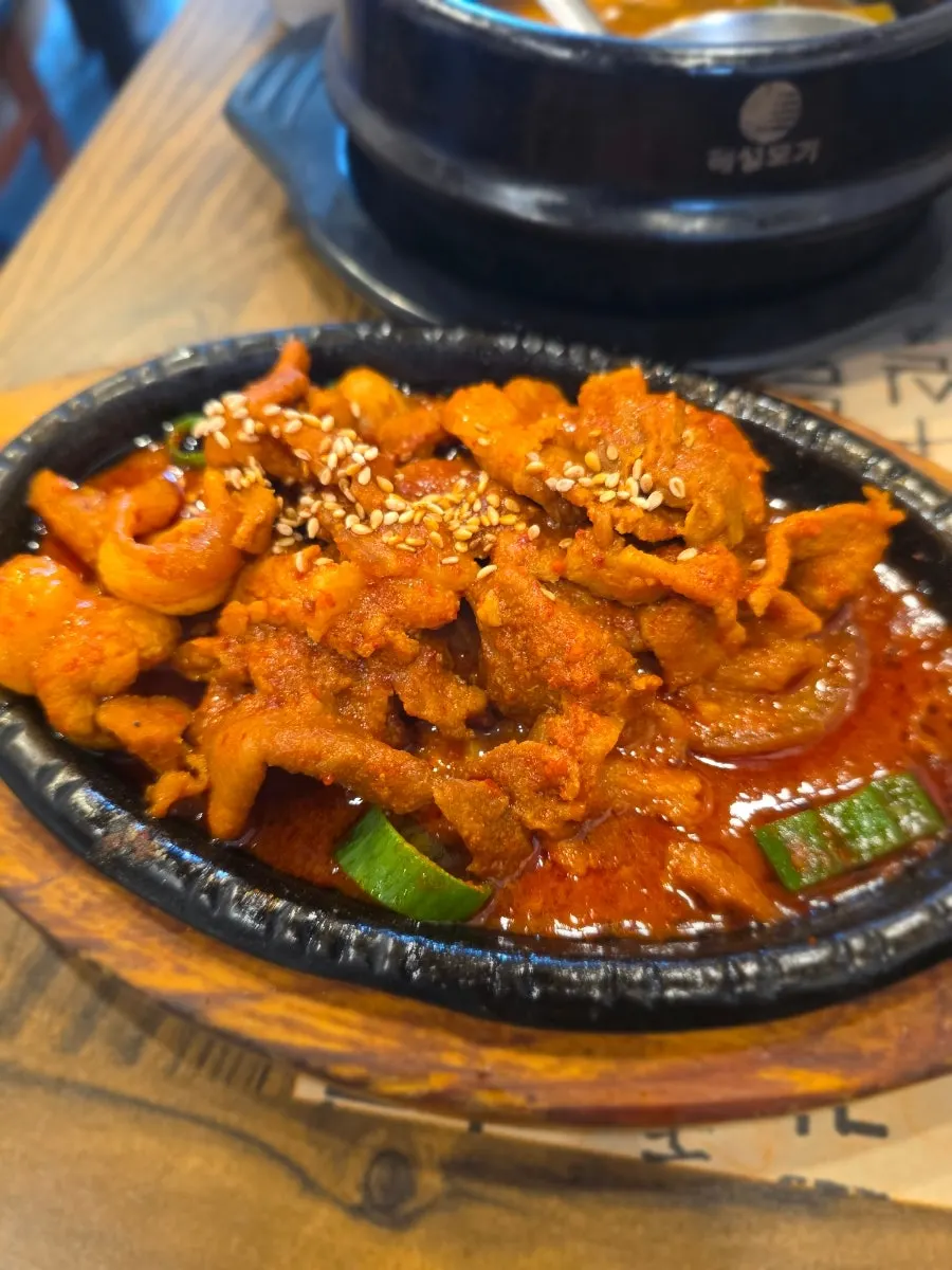 Rice mixed with bulgogi piled on top