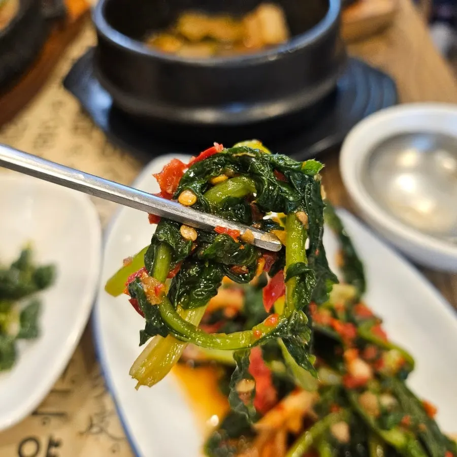 Complimentary jeyuk bokkeum stir-fried pork