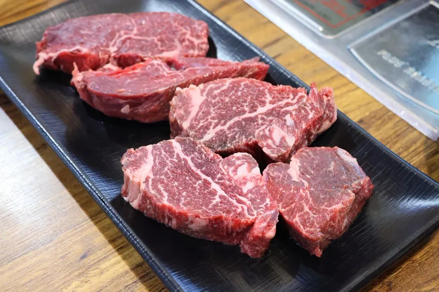 Raw water-aged hanwoo tenderloin