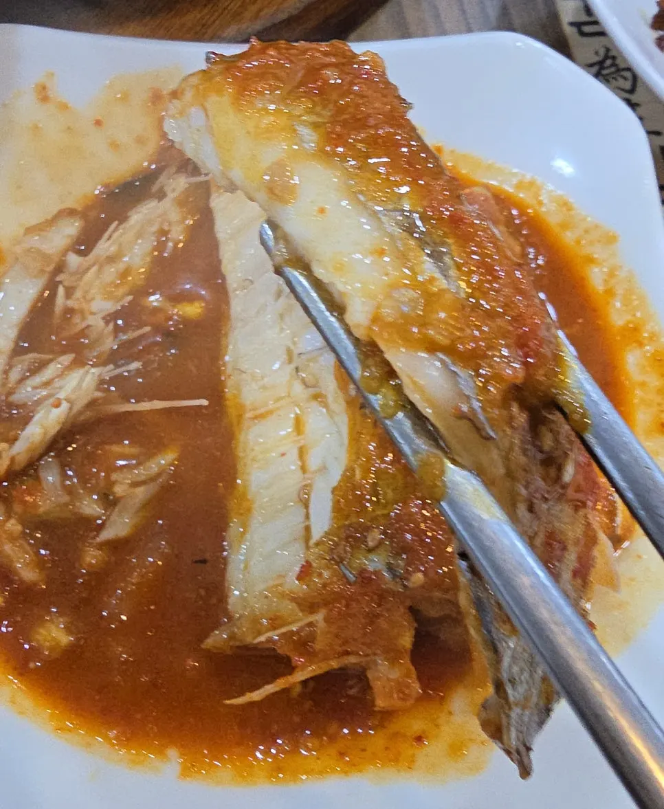 A thick, meaty chunk of braised cutlassfish