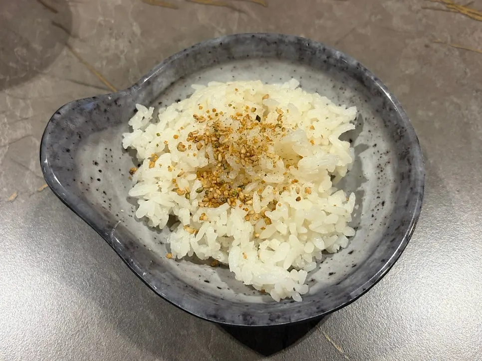 Free-refill rice topped with furikake