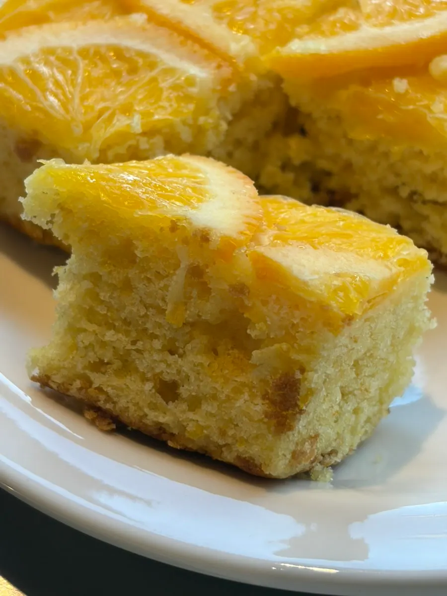 Orange pound cake served with coffee
