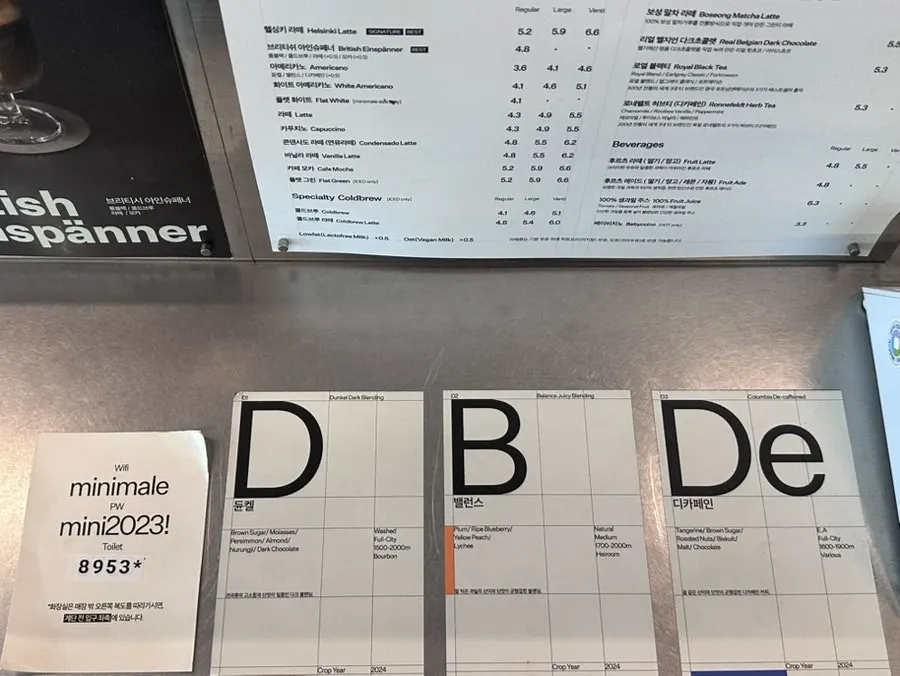 Clean-lettered coffee menu board