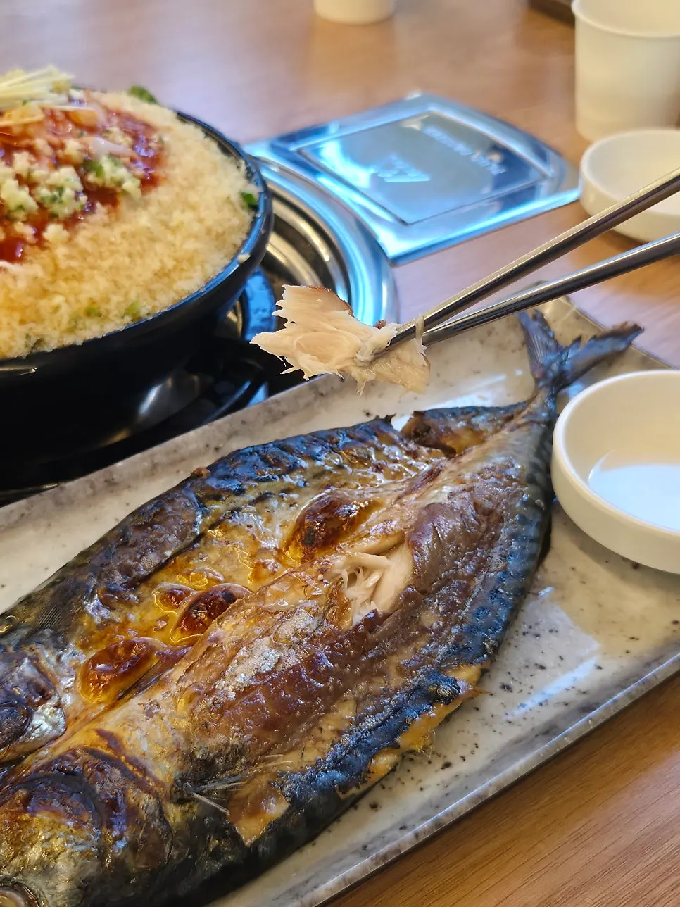 Andong-style grilled salted mackerel dish