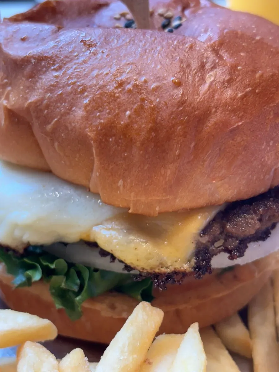 Cheeseburger with extra Swiss cheese