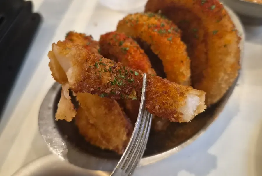 Large, crispy fried onion rings
